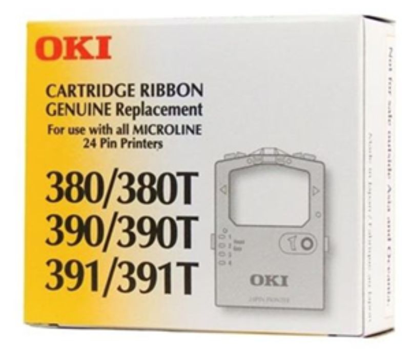 OKI Microline Cartridge Ribbon for models ML380, ML390, and ML391, ensuring crisp, clear printing and long-lasting durability.