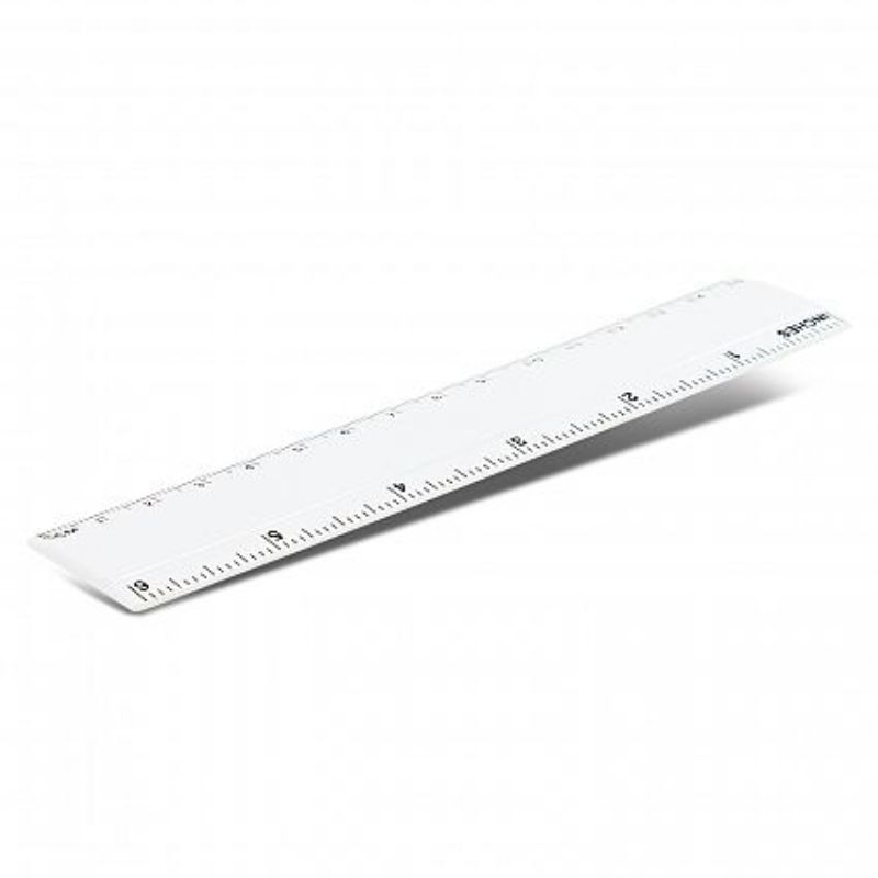 Set of 100 compact 15cm white mini rulers with clear metric and imperial graduations for precise measuring.