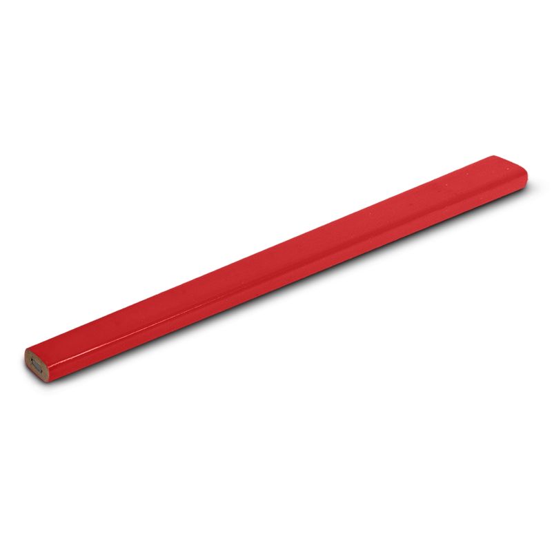 Set of 100 red rectangular carpenters pencils for precise marking, ideal for woodworking and construction projects.