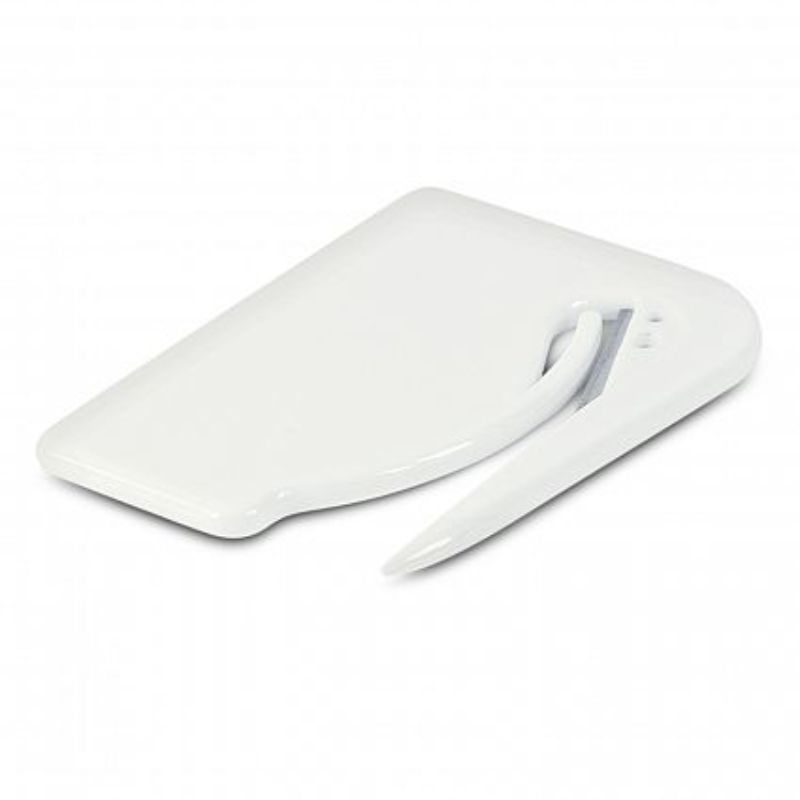 Set of 50 white letter openers with safe metal blades, ideal for quickly cutting letters and satchels in any office.
