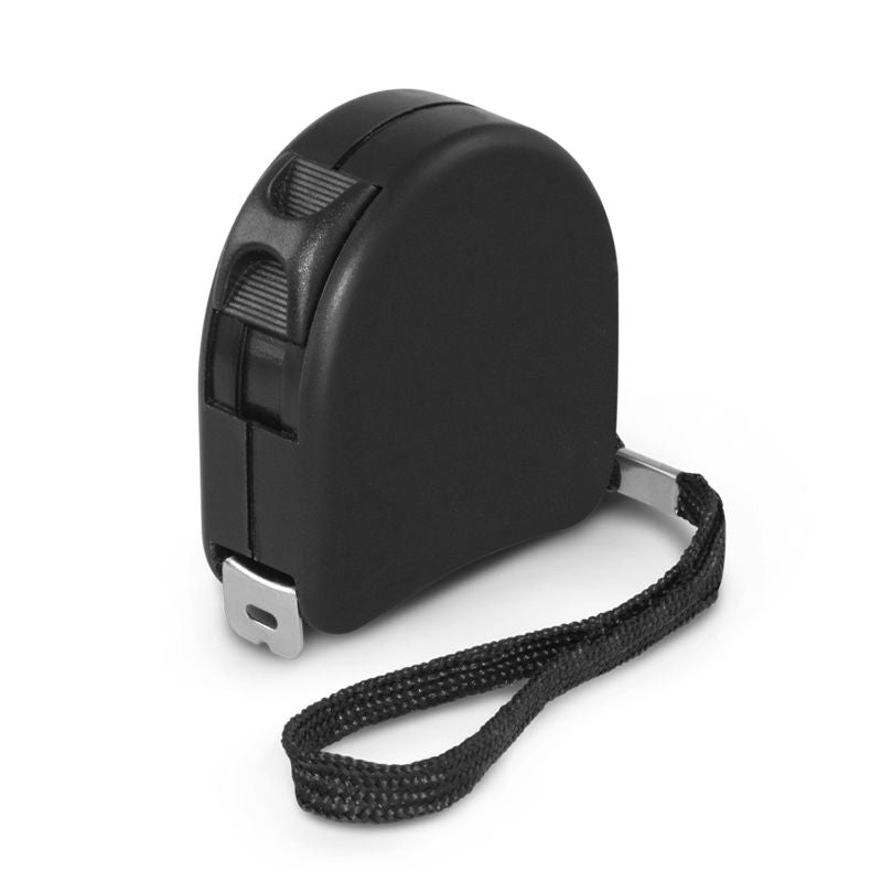 Set of 30 black locking tape measures with 2m metal tape, belt clip, and wrist strap for precise measurements.