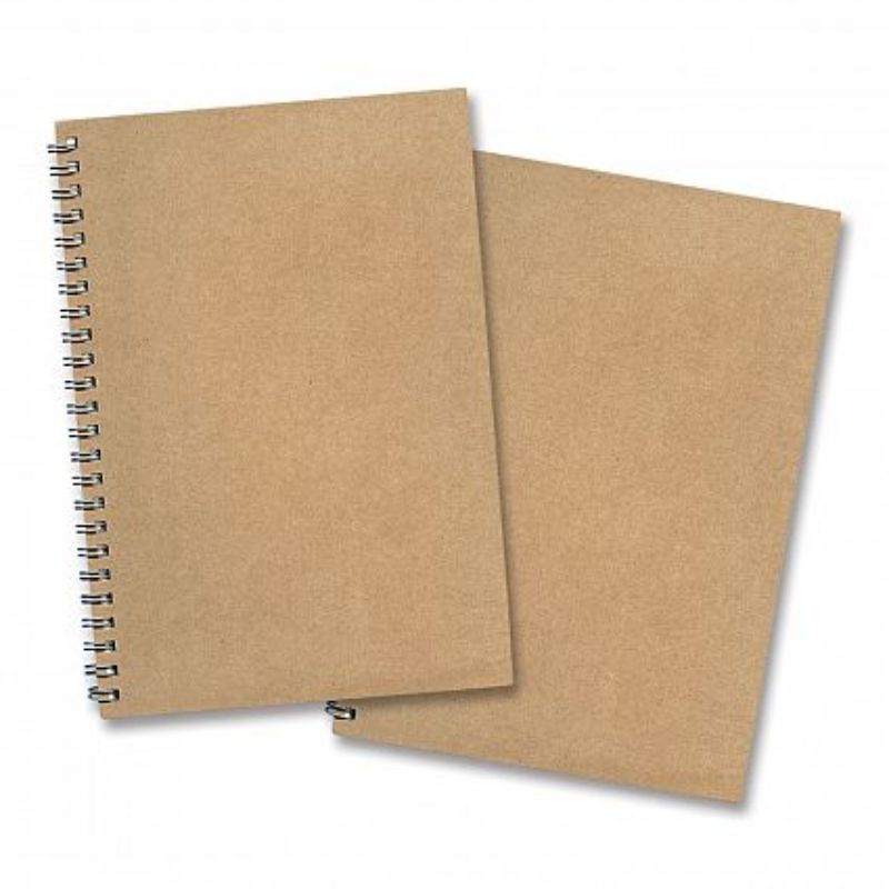 Eco Note Pad set of 30 with 60 leaves of recycled lined paper, wiro bound, natural cover, perfect for eco-conscious note-taking.