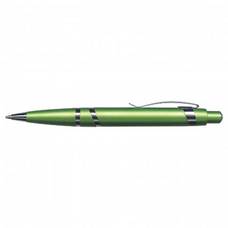 Set of 30 green retractable ballpoint pens featuring a metallic barrel and chrome trim, perfect for writing and note-taking.