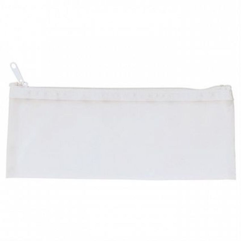 Clear PVC pencil case set of 50, frosted finish, zippered closure, ideal for organizing stationery and art supplies.