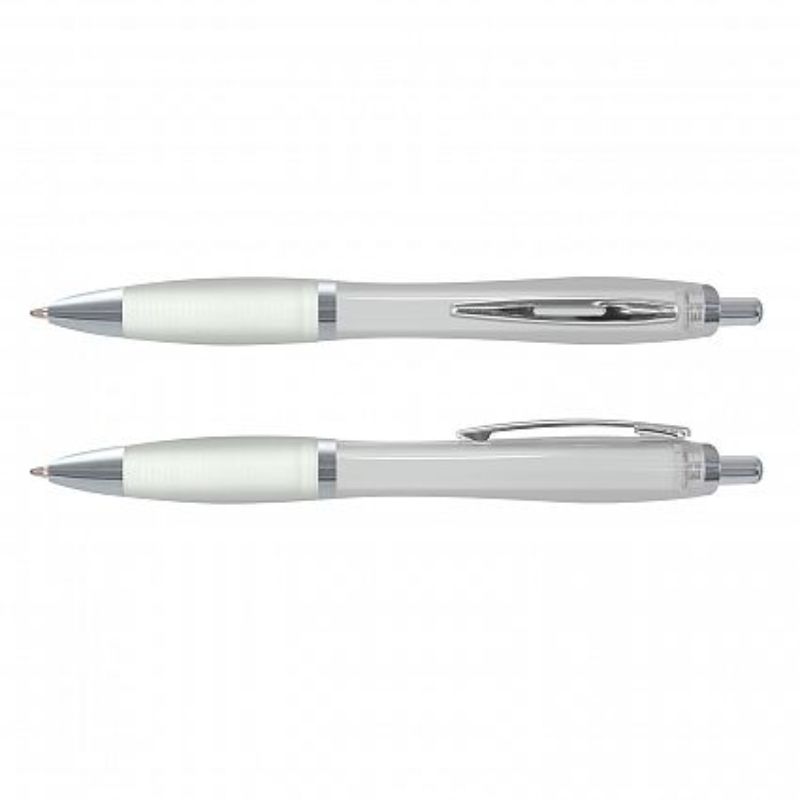 Vistro Pen set of 100 with translucent barrels, soft-touch grips, and chrome trim for smooth, comfortable writing.