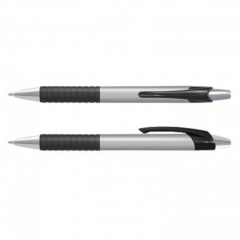 Cleo Pen set of 100 with vibrant coloured barrels, chrome trim, soft-touch grip, and quality black ink for smooth writing.