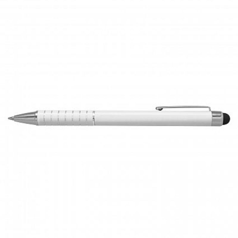 Set of 50 white Touch Stylus Pens featuring a sleek design, stylus tip, and smooth-writing black ink refill.