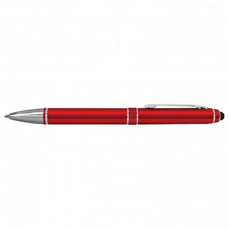 Set of 30 sleek red Antares stylus pens with chrome accents, ideal for touchscreen use and extensive writing.