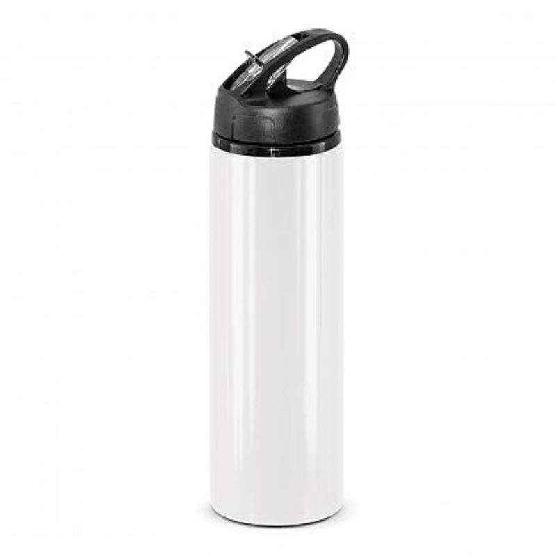 Set of 12 white Oasis Bottles featuring 750ml capacity, flip cap drinking valve, and convenient carry handles for hydration on the go.