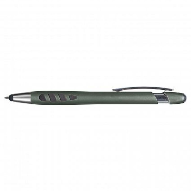 Havana stylus pens in gunmetal - retractable, chrome-trimmed, with rubber grip and 1200m German ink; set of 50.