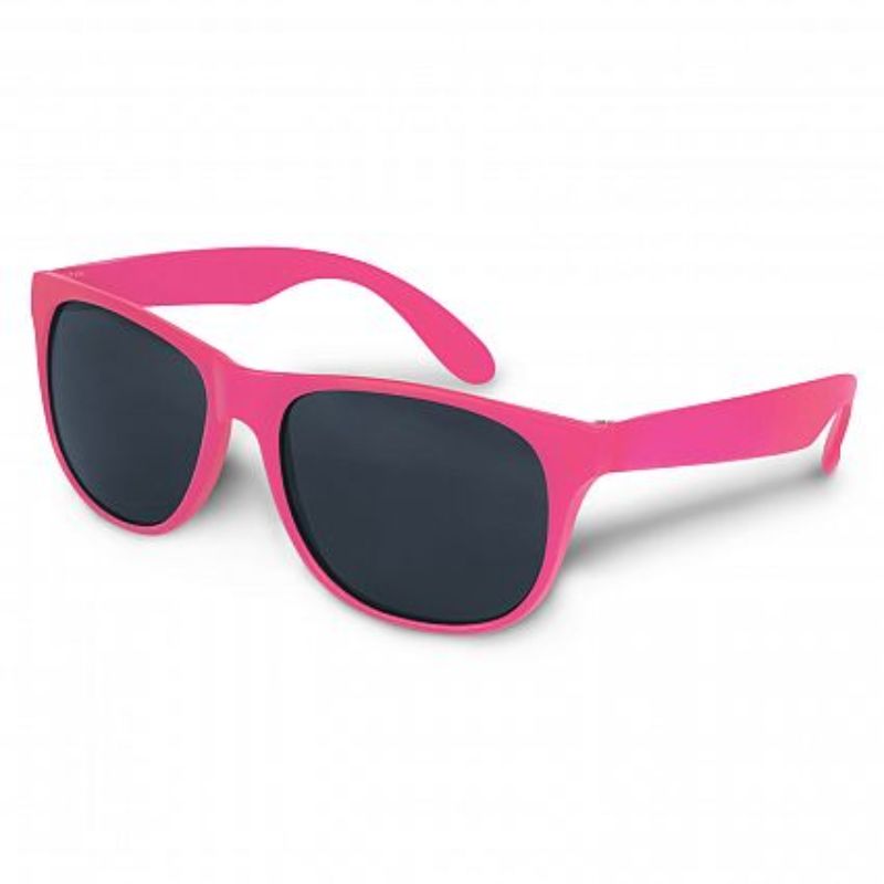 A set of 50 stylish pink Malibu sunglasses with UV protection, perfect for summer events and promotions.