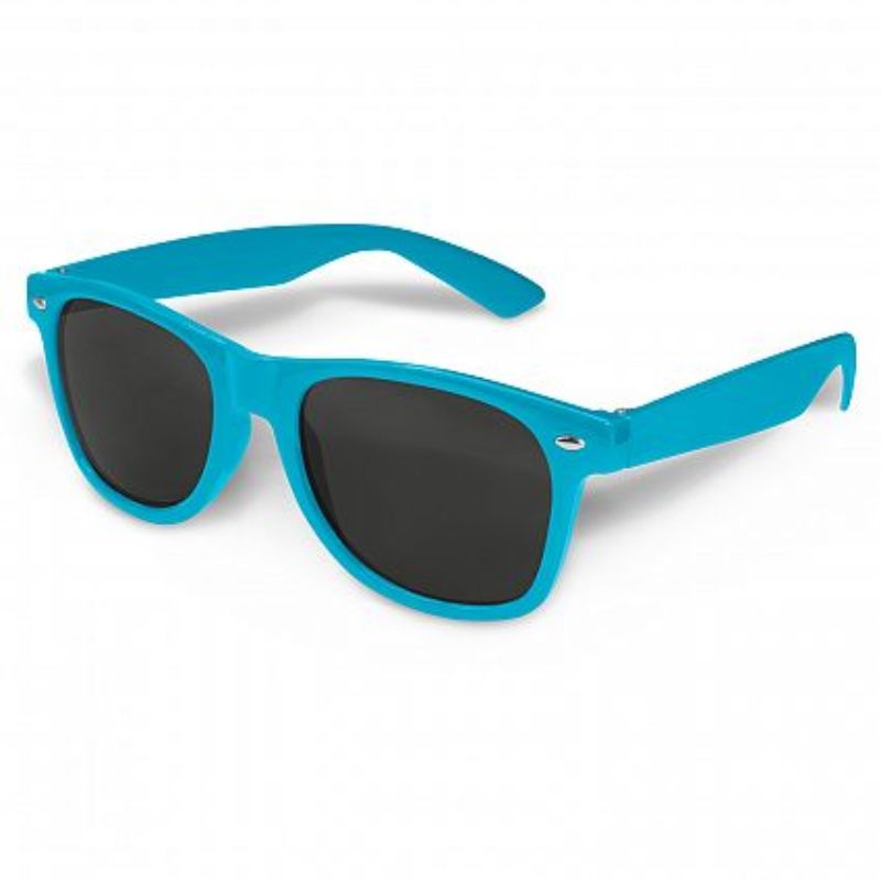 Malibu Premium Sunglasses set of 30 in light blue, featuring UV 400 lenses and durable polycarbonate frames.