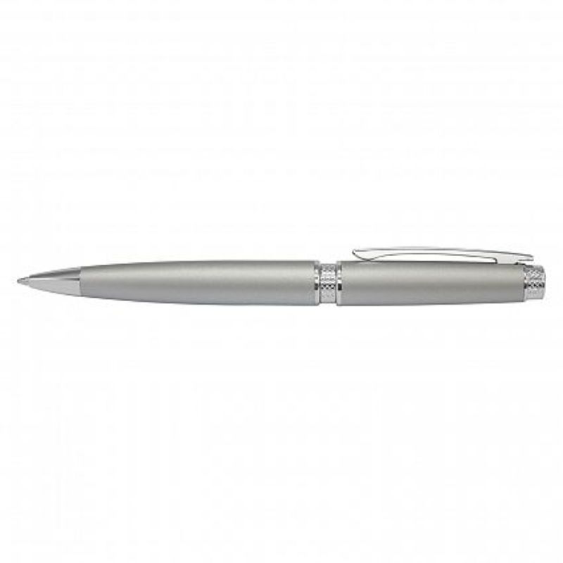 Set of 12 silver Ambassador Pens featuring a twist action design, chrome accents, and long-lasting black ink refill.
