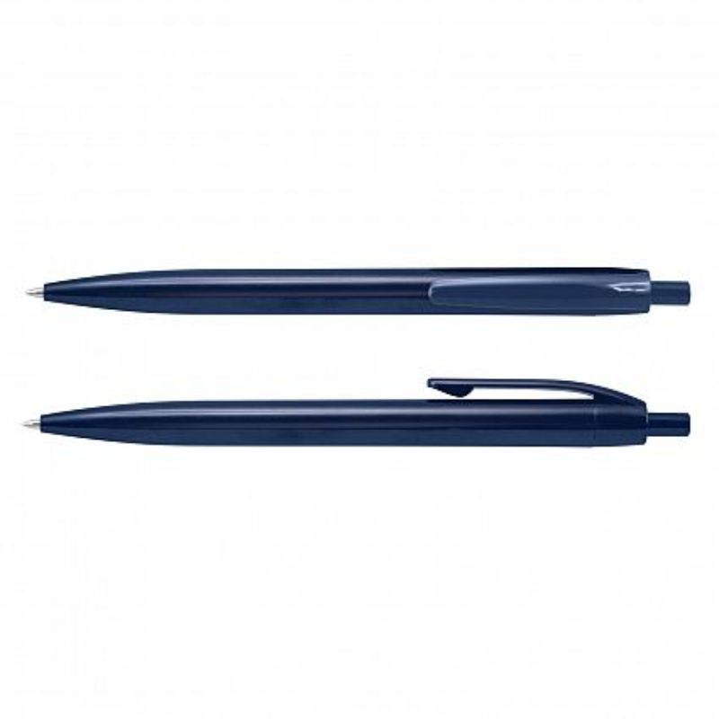 Set of 100 dark blue retractable ball pens with black ink refill, designed for smooth writing and comfortable grip.