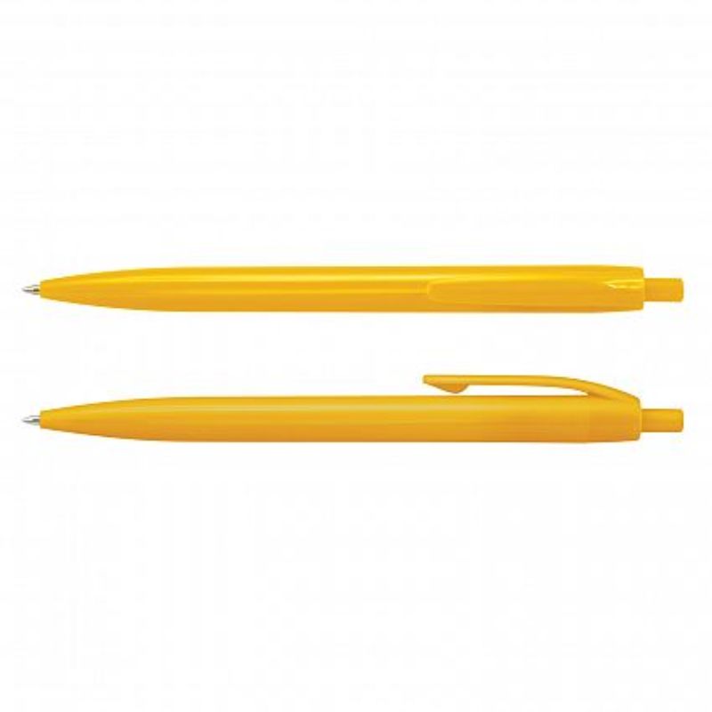 Set of 100 vibrant yellow retractable pens with smooth black ink, perfect for writing, note-taking, and creative projects.