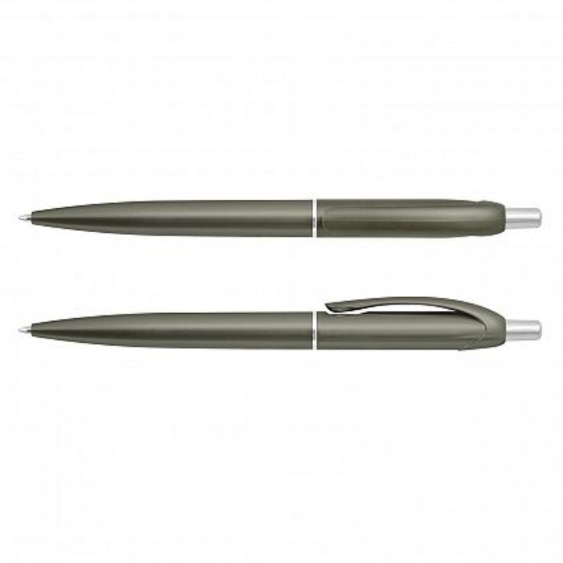 Sleek metallic gunmetal Gem Pen set of 100, featuring chrome accents and high-quality Dokumental ink for smooth writing.