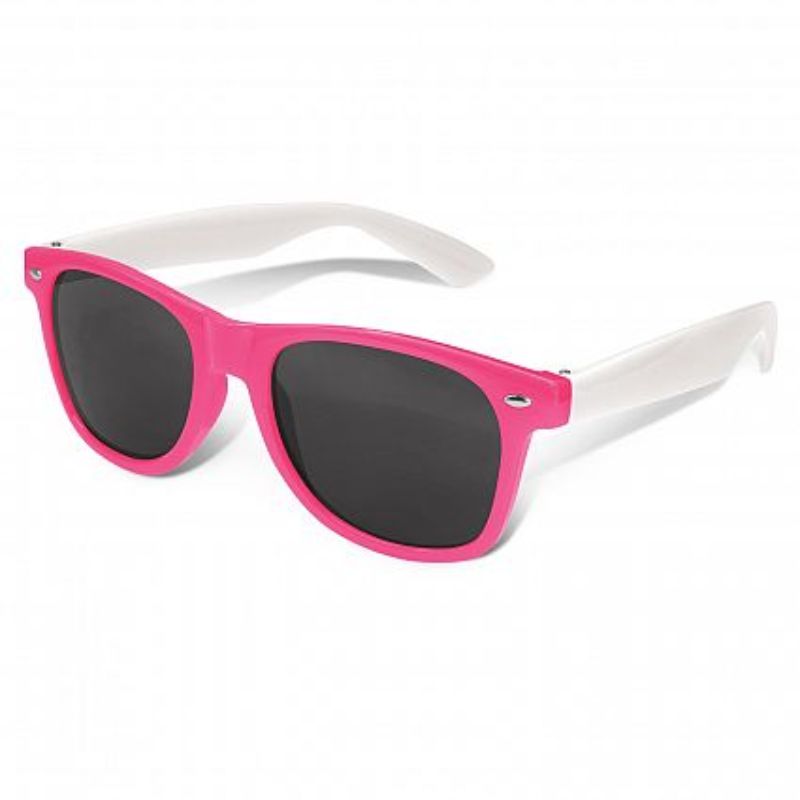 Set of 30 pink and white Malibu Premium Sunglasses with UV400 lenses for stylish eye protection.