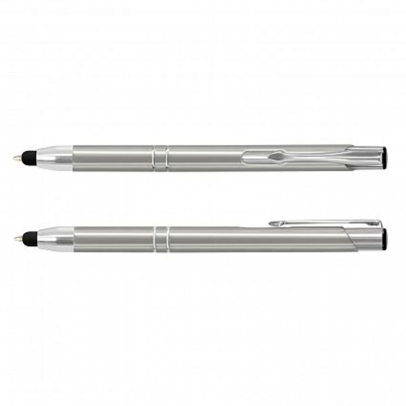 Set of 50 silver Panama Stylus Pens with retractable design, chrome accents, and touchscreen stylus tip.