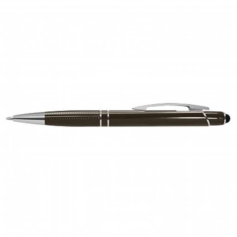 Set of 50 elegant gunmetal stylus pens featuring chrome accents, retractable design, and smooth ink flow for writing and touch screens.