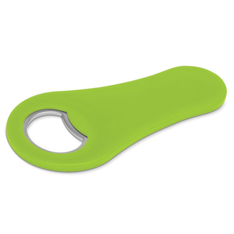 Bright green magnetic bottle openers set of 50, designed for durability and convenient fridge storage, ideal for entertaining.