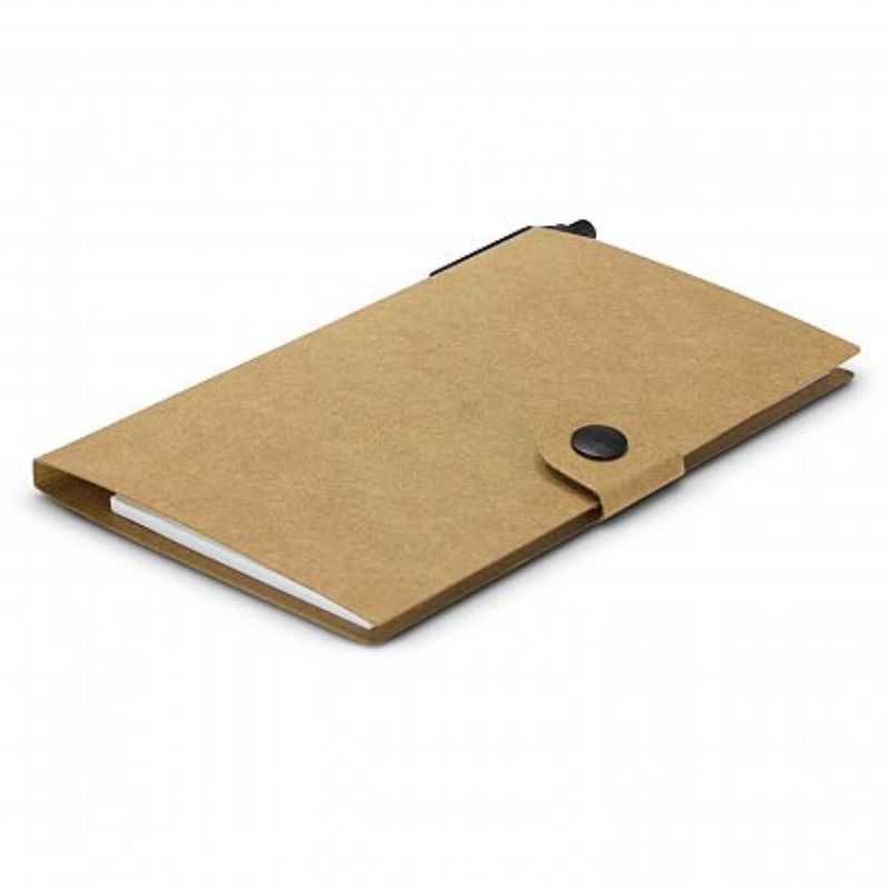 Pocket-sized eco-friendly notebook set with adhesive notes, flags, and an Eco Pen, ideal for organized note-taking.