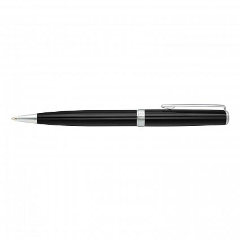 Set of 6 Pierre Cardin Calais Black Pens with sleek design, chrome accents, and smooth twist action for effortless writing.