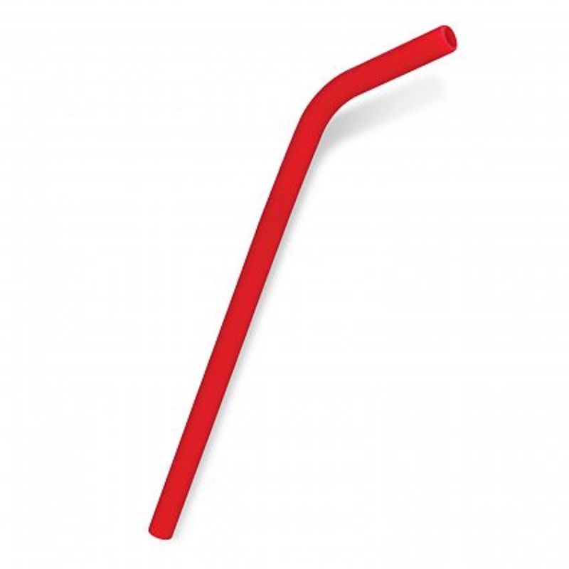 Bright red reusable silicone straws set of 30, eco-friendly and perfect for drinks, easily trimmed to fit various tumblers.