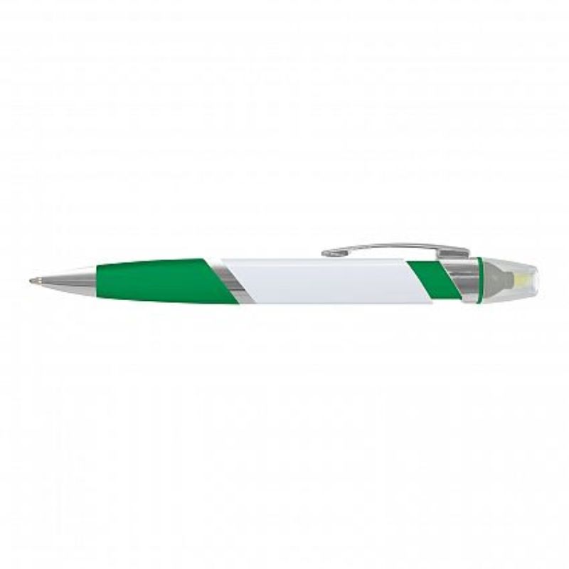Set of 50 green retractable highlighter pens with soft-touch grip and chrome trim, ideal for organization and clarity.