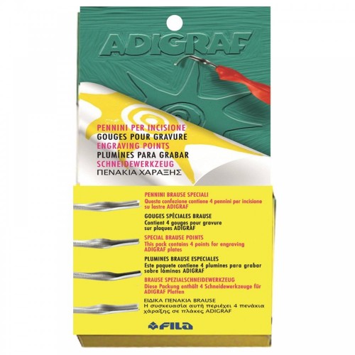 Adigraf Engraving Points Box 4: versatile engraving set for precise, creative projects on wood, metal, and paper.