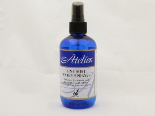 Fine mist water sprayer designed for artists, enhancing moisture control for Atelier Interactive acrylic paints.