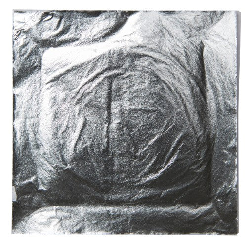 Premium Silver Leaf Sheets (100s) for gilding and crafts, 14 cm x 14 cm, ideal for adding elegance to any project.