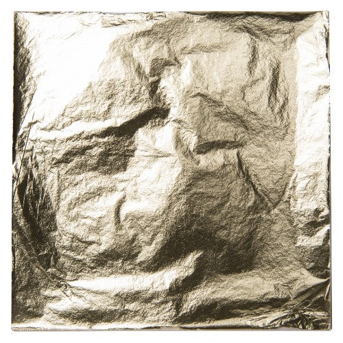 Pack of 100 gold leaf sheets, each 14x14 cm, perfect for gilding, art projects, and enhancing baked goods.