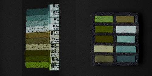 Artist Pastels - As Ex Soft Pastel Set Of 10 Greens