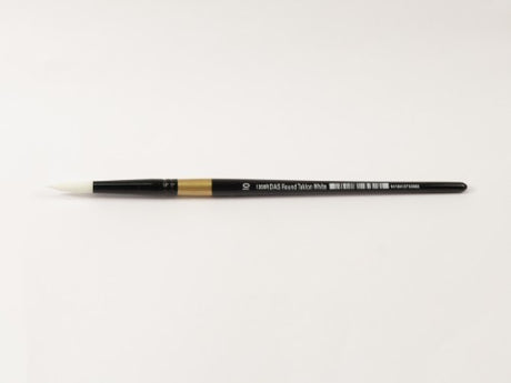 Taklon Round #10 artist brush with golden nylon bristles for precise detailing in various painting styles.