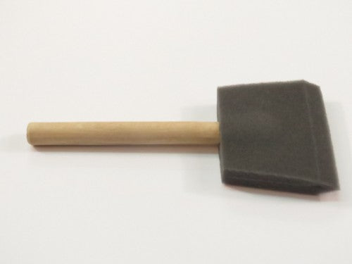 3-inch poly foam brush with wooden handle, designed for smooth application of water-based paints and crafting projects.