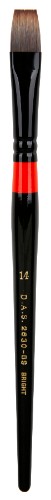 DASS2630 Manglon Bright #14 artist brush featuring versatile resilient filaments for precision in various painting mediums.
