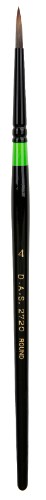 DASS2720 Manglon Round #4 artist brush with resilient filaments for precision in watercolour, gouache, acrylic, and oil painting.