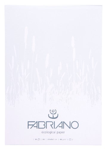 Eco-friendly A4 sketch pad with warm, textured paper, perfect for sketches and notes, featuring TCF and FSC certifications.