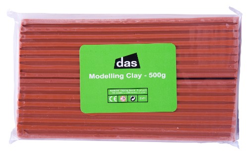 Das Modelling Clay 500g in terracotta, pliable and reusable, perfect for creative projects, sculptures, and children's art.