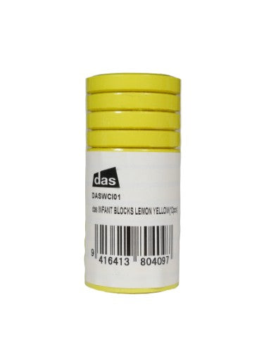 Bright lemon yellow tempera paint block, non-toxic, smooth texture, ideal for various artistic applications and projects.