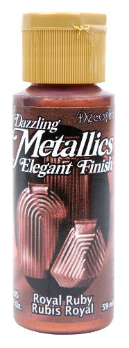 Dazzling Metallics Acrylic Paint in Royal Ruby, shining metallic hue for art and crafts, 2oz versatile coverage.