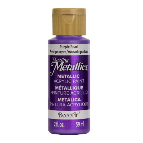 Dazzling Metallics Acrylic Paint in Purple Pearl, 2oz, featuring vibrant shimmer and opaque coverage for art and crafts.