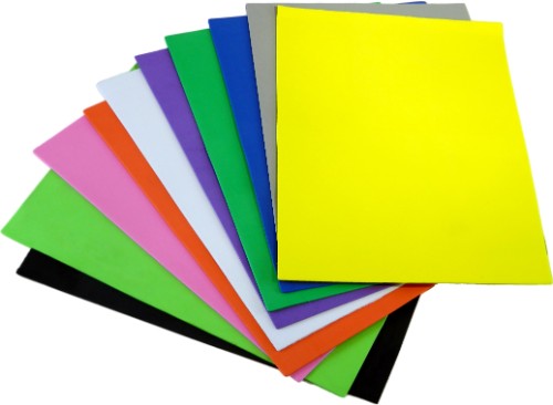 Vibrant 20cm x 30cm craft foam sheets, pack of 10, ideal for creative projects, flexible yet sturdy, perfect for all ages.