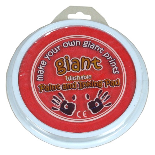 Giant 15cm red paint pad for kids, perfect for mess-free painting with palm printers and finger painters.