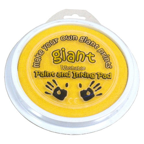 Giant 15cm yellow paint pad for kids, perfect for finger painting and creative projects while minimizing mess.