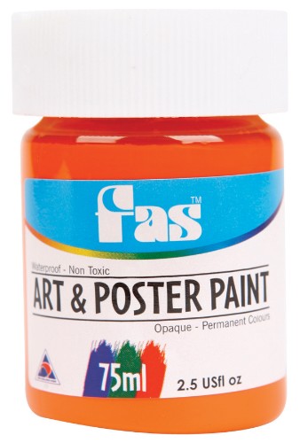 Vibrant orange water-based matte paint for indoor/outdoor projects, ideal for sign writing and arts & crafts.