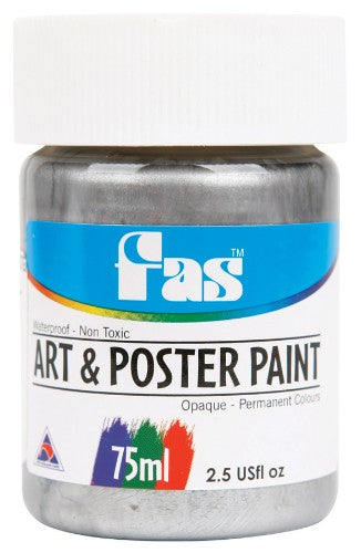 Fas A&P 75ml Silver: premium matte paint in silver, ideal for indoor/outdoor sign writing, crafts, and vibrant artwork.