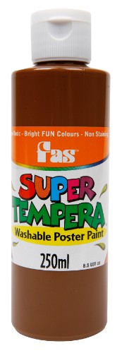 Vibrant 250ml umber tempera paint, non-toxic, ideal for art projects, blends easily, and glows under UV light.