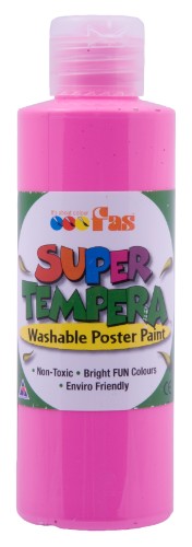 Vibrant 250ml pink non-toxic tempera paint, perfect for art education and creative projects with excellent washability.