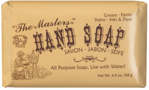 Masters Hand Soap 4.5oz, a gentle brush cleaner that effectively removes tough stains while conditioning hands.